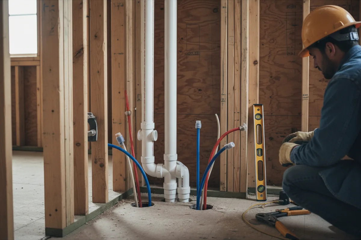 Drain and supply rough-in during Drain Cleaning in Carmichaels